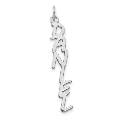 14K White Gold Mv Boli Font Name Plate Charm