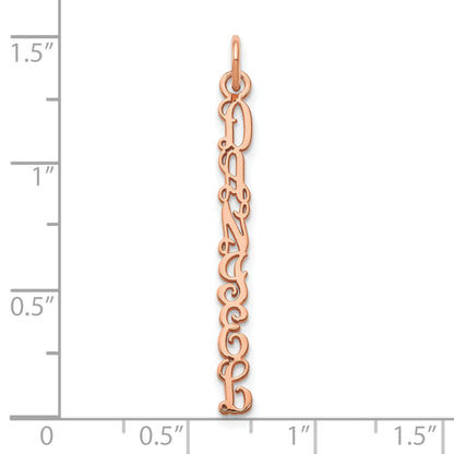14K Rose Gold Qg Vine Font Name Plate Charm