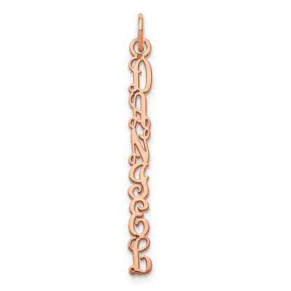 14K Rose Gold Qg Vine Font Name Plate Charm