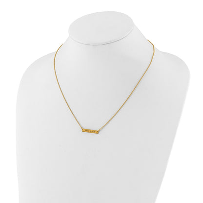 Gold Plated Sterling Silver/Gold Brushed 1 Station Necklace