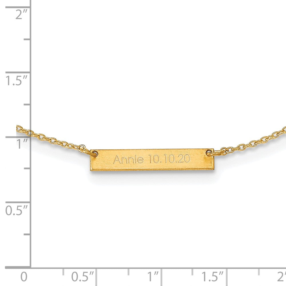 Gold Plated Sterling Silver/Gold Brushed 1 Station Necklace