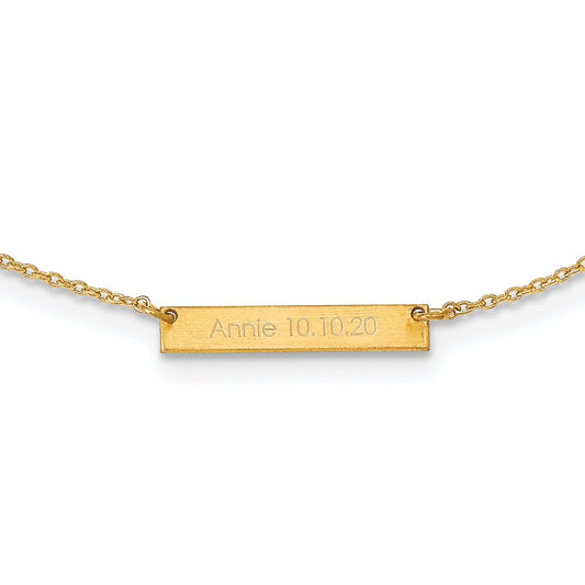 Gold Plated Sterling Silver/Gold Brushed 1 Station Necklace