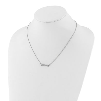 Sterling Silver Silver/Rhodium Plated Brushed 1 Station Necklace