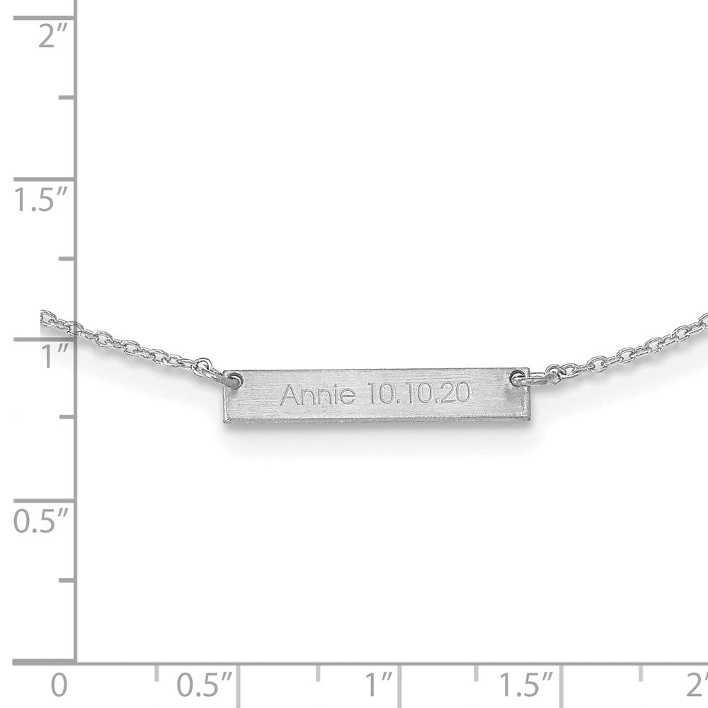 Sterling Silver Silver/Rhodium Plated Brushed 1 Station Necklace