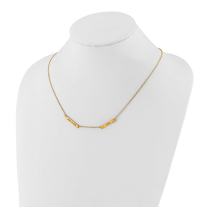 Gold Plated Sterling Silver/Gold Brushed 2 Station Necklace