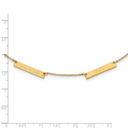 Gold Plated Sterling Silver/Gold Brushed 2 Station Necklace