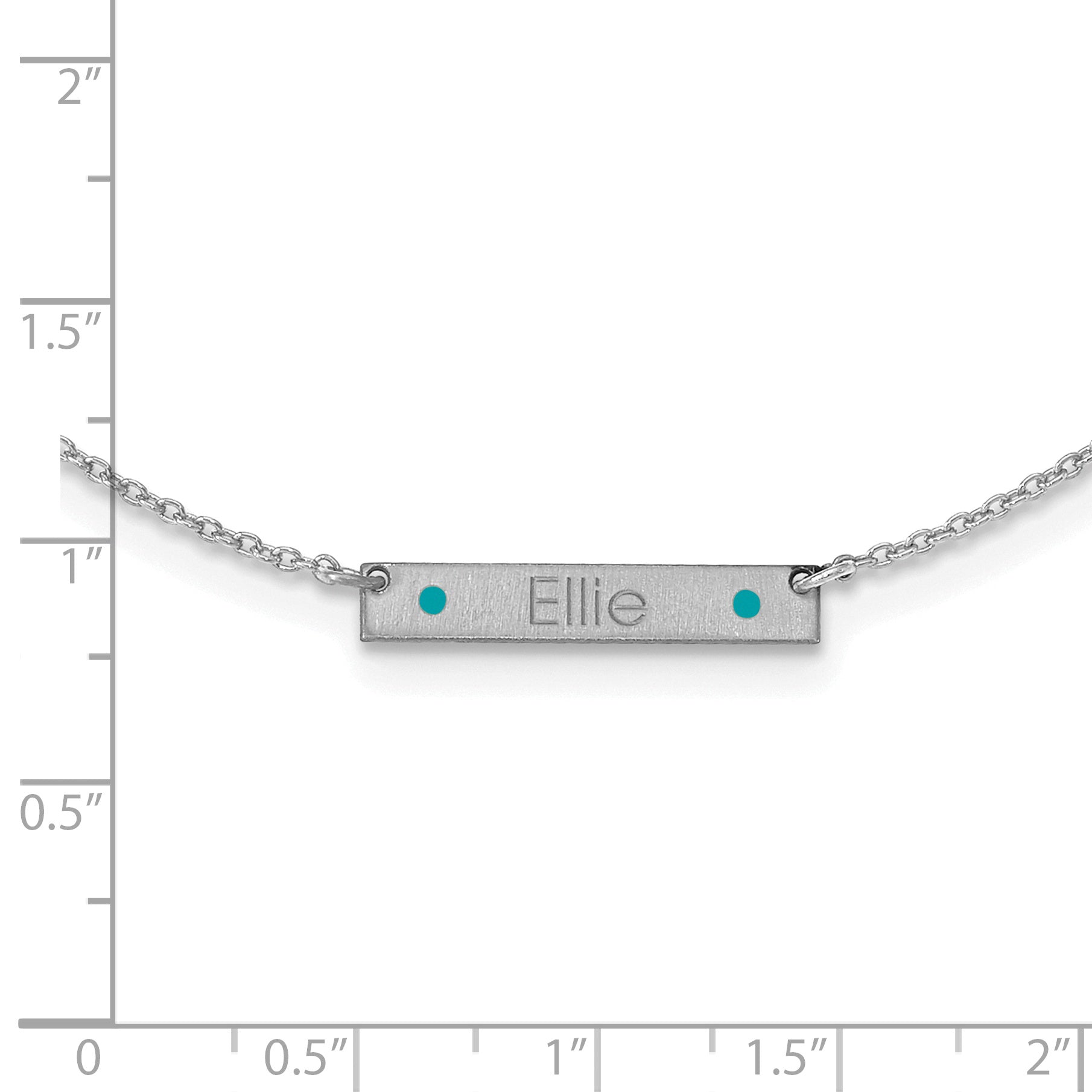 14K White Gold Brushed 1 Station Epoxy Dots Necklace