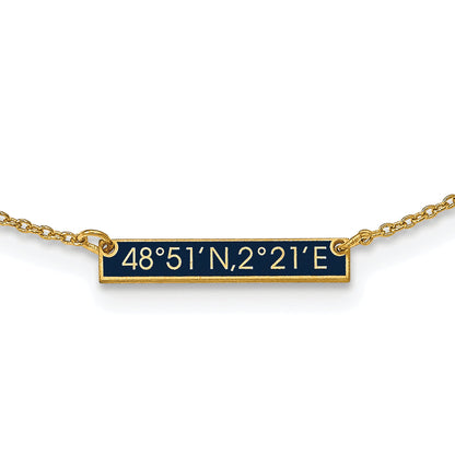 14K Yellow Gold Brushed 1 Station Epoxy Necklace