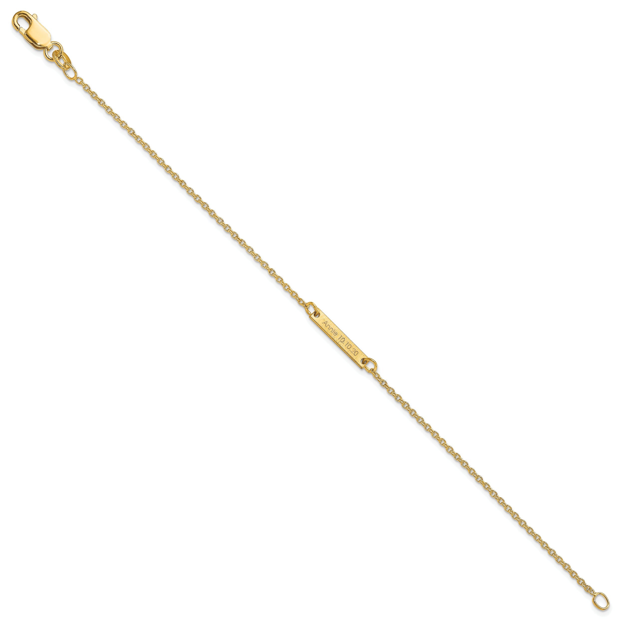 Gold Plated Sterling Silver/Gold Brushed 1 Station Bracelet