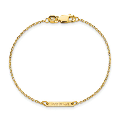 Gold Plated Sterling Silver/Gold Brushed 1 Station Bracelet