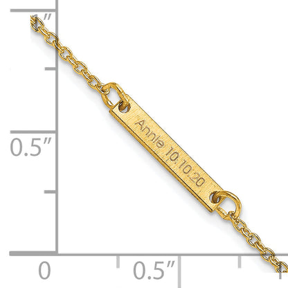 Gold Plated Sterling Silver/Gold Brushed 1 Station Bracelet