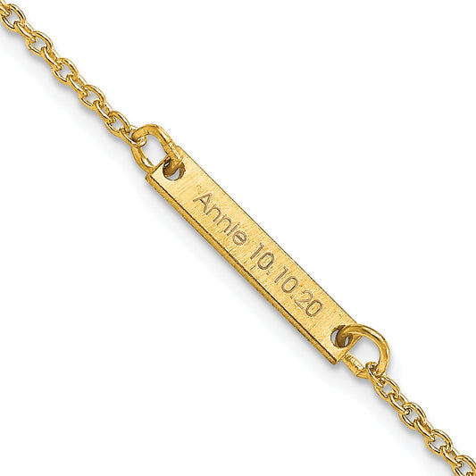 Gold Plated Sterling Silver/Gold Brushed 1 Station Bracelet