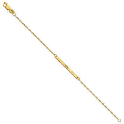 14K Yellow Gold Brushed 2 Station Bracelet