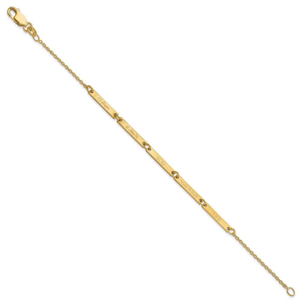 Gold Plated Sterling Silver/Gold Brushed 4 Station Bracelet