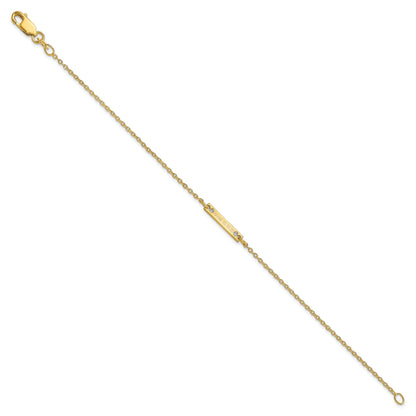 Gold Plated Brushed 1 Station Diamonds Bracelet