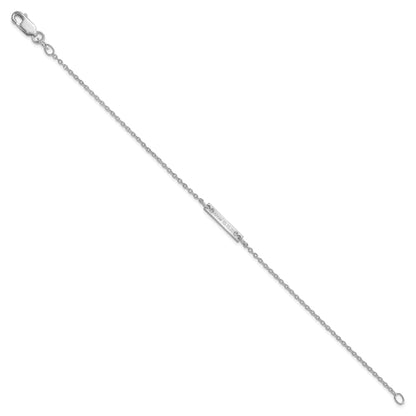 14K White Gold Brushed 1 Station Diamonds Bracelet