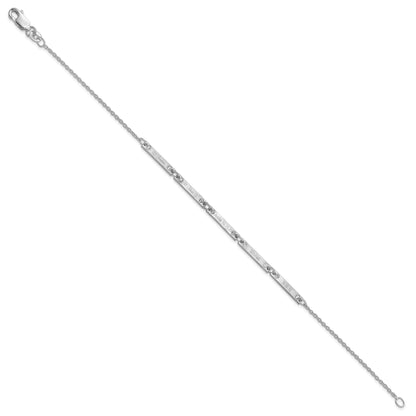 14K White Gold Brushed 5 Station Diamonds Bracelet