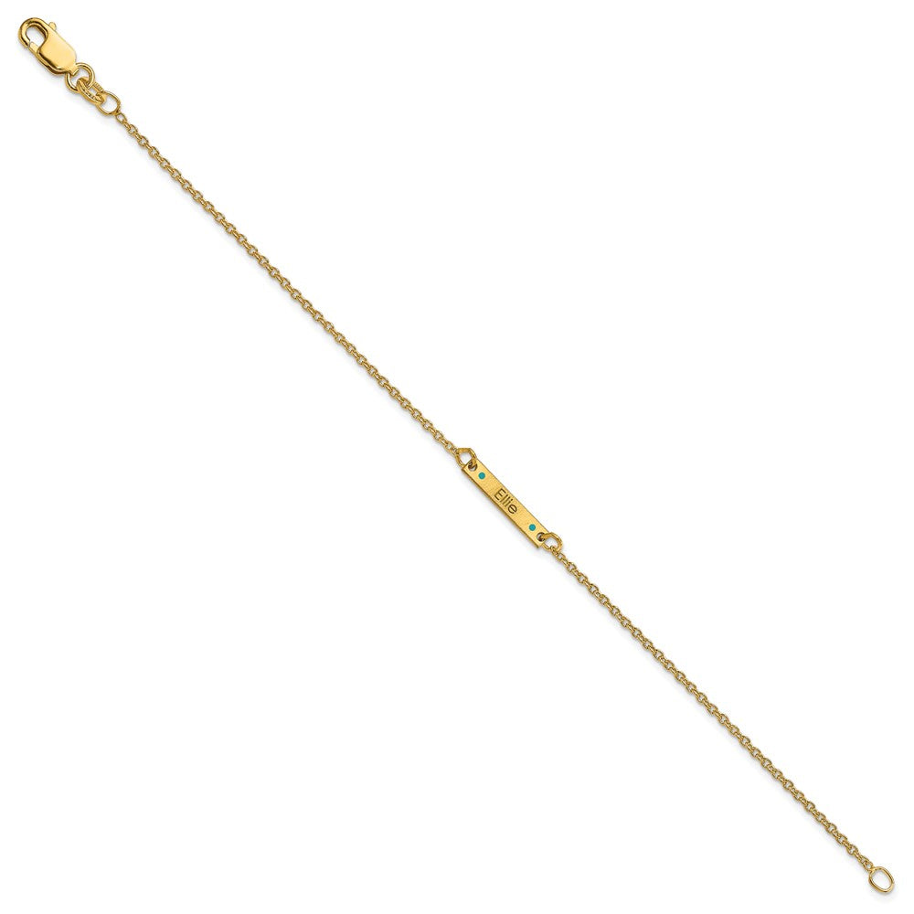 Gold Plated Brushed 1 Station Epoxy Dots Bracelet