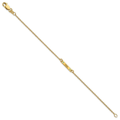 Gold Plated Brushed 1 Station Epoxy Dots Bracelet