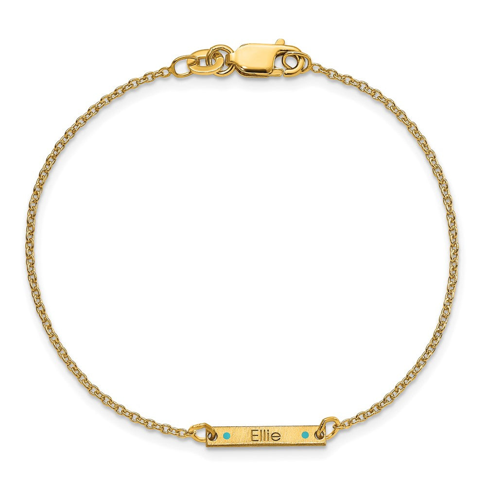 Gold Plated Brushed 1 Station Epoxy Dots Bracelet