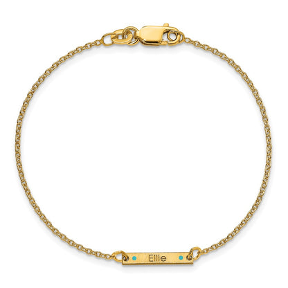 Gold Plated Brushed 1 Station Epoxy Dots Bracelet