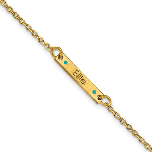 Gold Plated Brushed 1 Station Epoxy Dots Bracelet