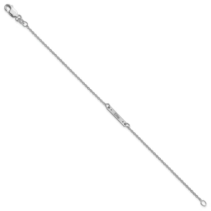 14K White Gold Brushed 1 Station Epoxy Dots Bracelet