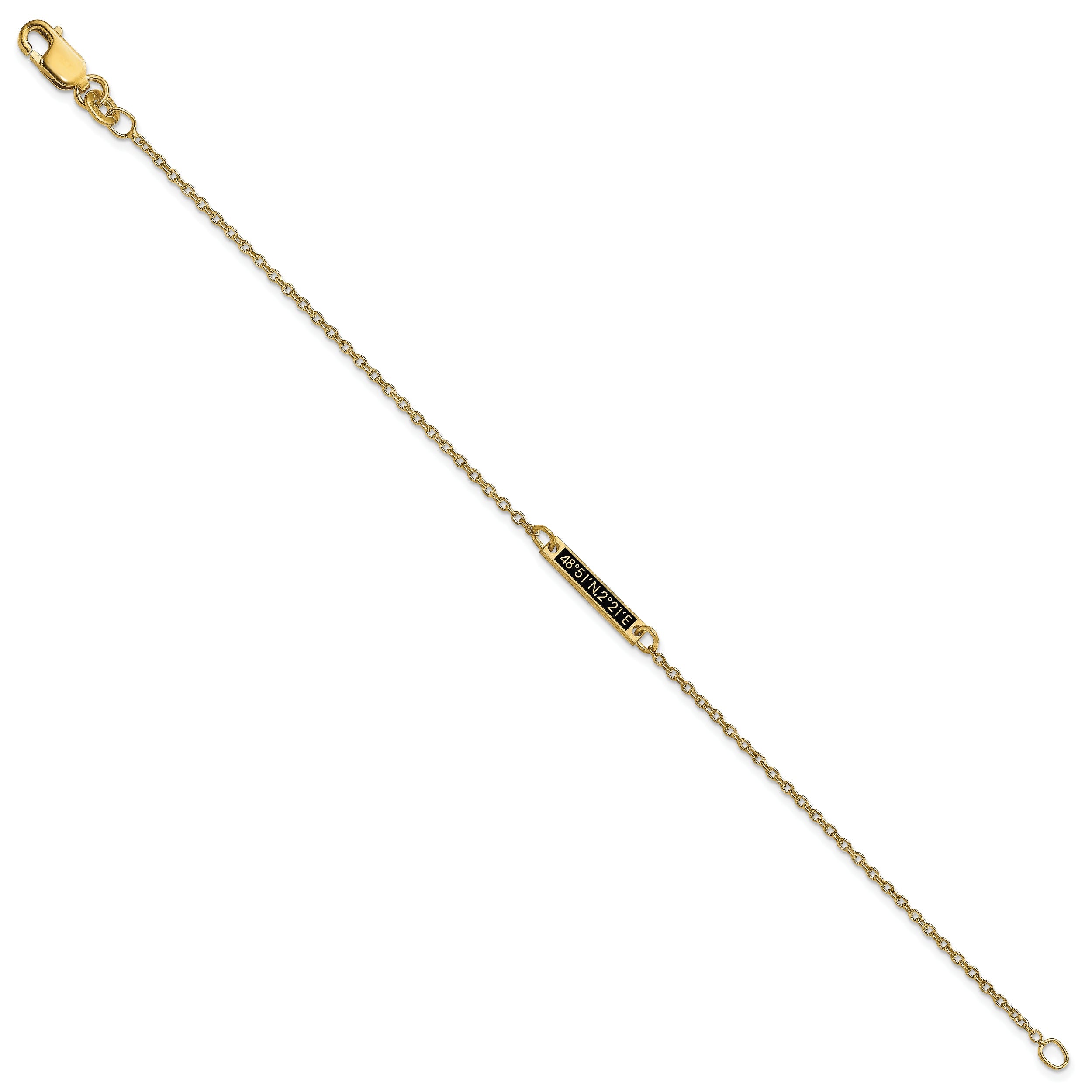 Gold Plated Sterling Silver/Gold Brushed 1 Station Epoxy Bracelet