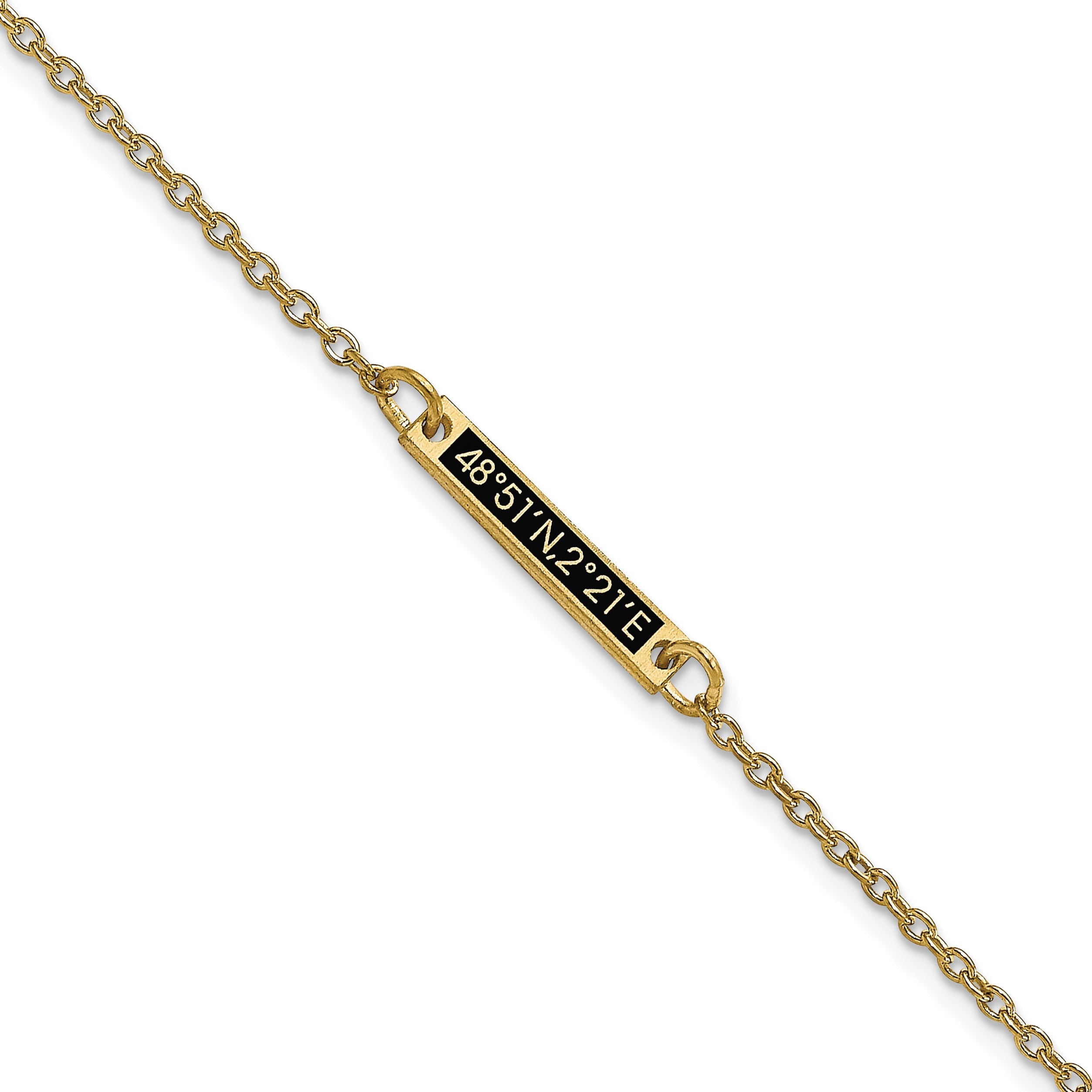 14K Yellow Gold Brushed 1 Station Epoxy Bracelet