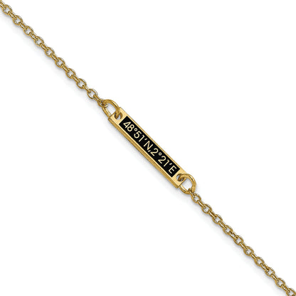 Gold Plated Sterling Silver/Gold Brushed 1 Station Epoxy Bracelet