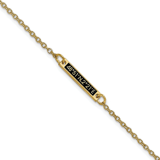 Gold Plated Sterling Silver/Gold Brushed 1 Station Epoxy Bracelet