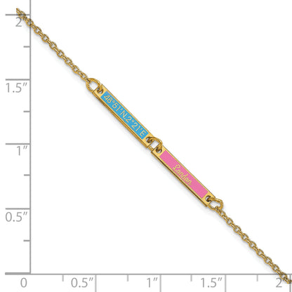 Gold Plated Sterling Silver/Gold Brushed 2 Station Epoxy Bracelet