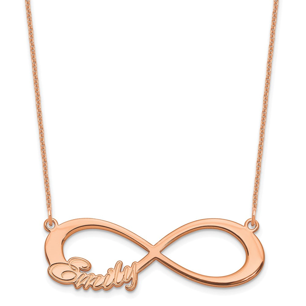 14K Rose Gold 1 Name Infinity Necklace