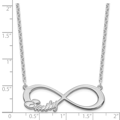 Sterling Silver Silver/Rhodium Plated 1 Name Infinity Necklace