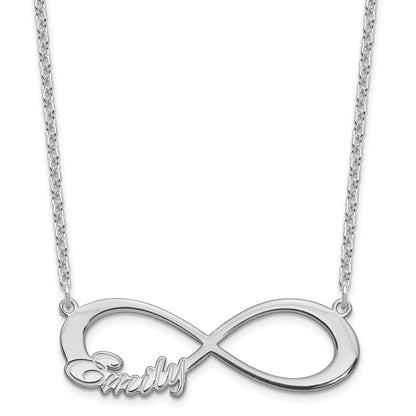 Sterling Silver Silver/Rhodium Plated 1 Name Infinity Necklace