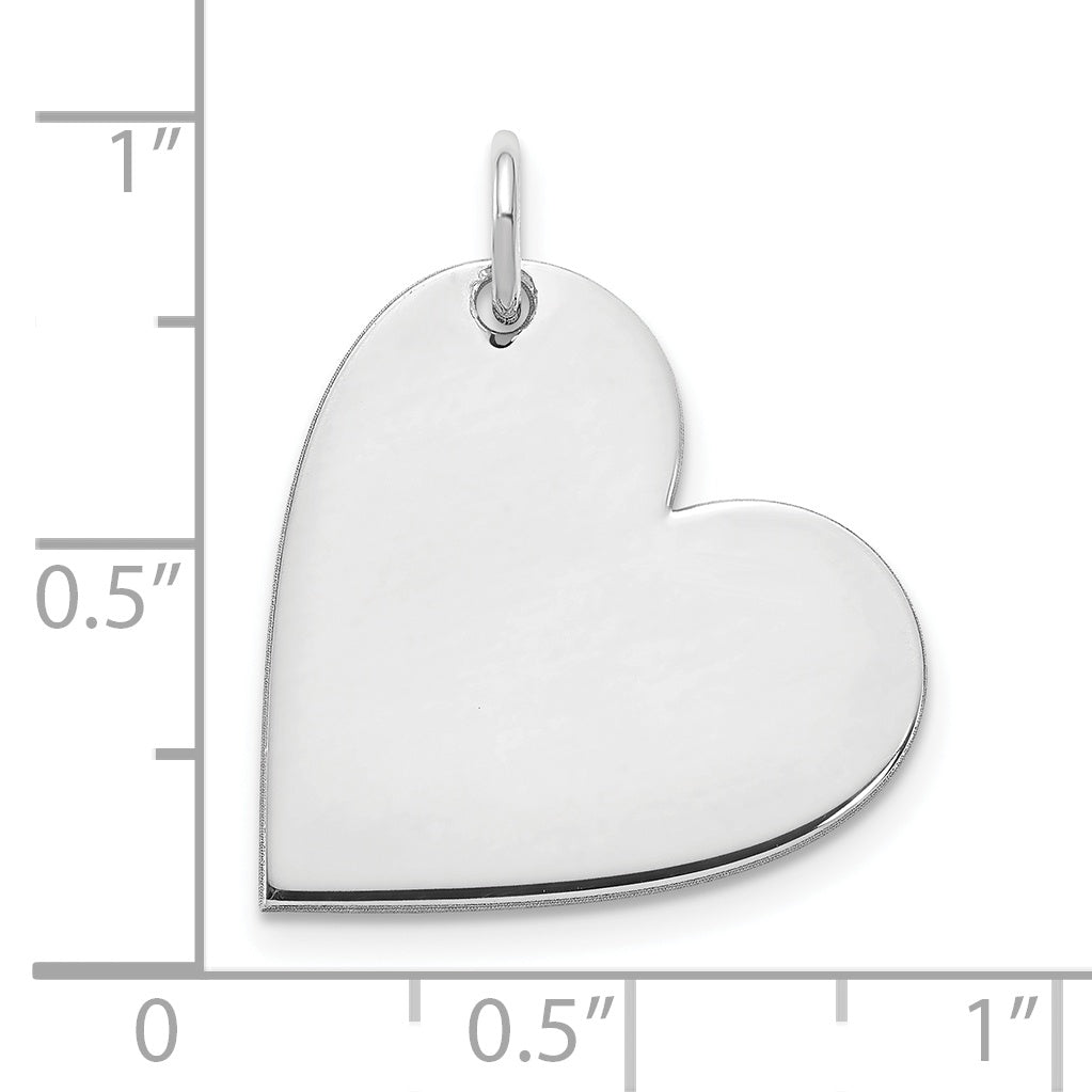 Sterling Silver Silver/Rhodium Plated Blank Heart Charm