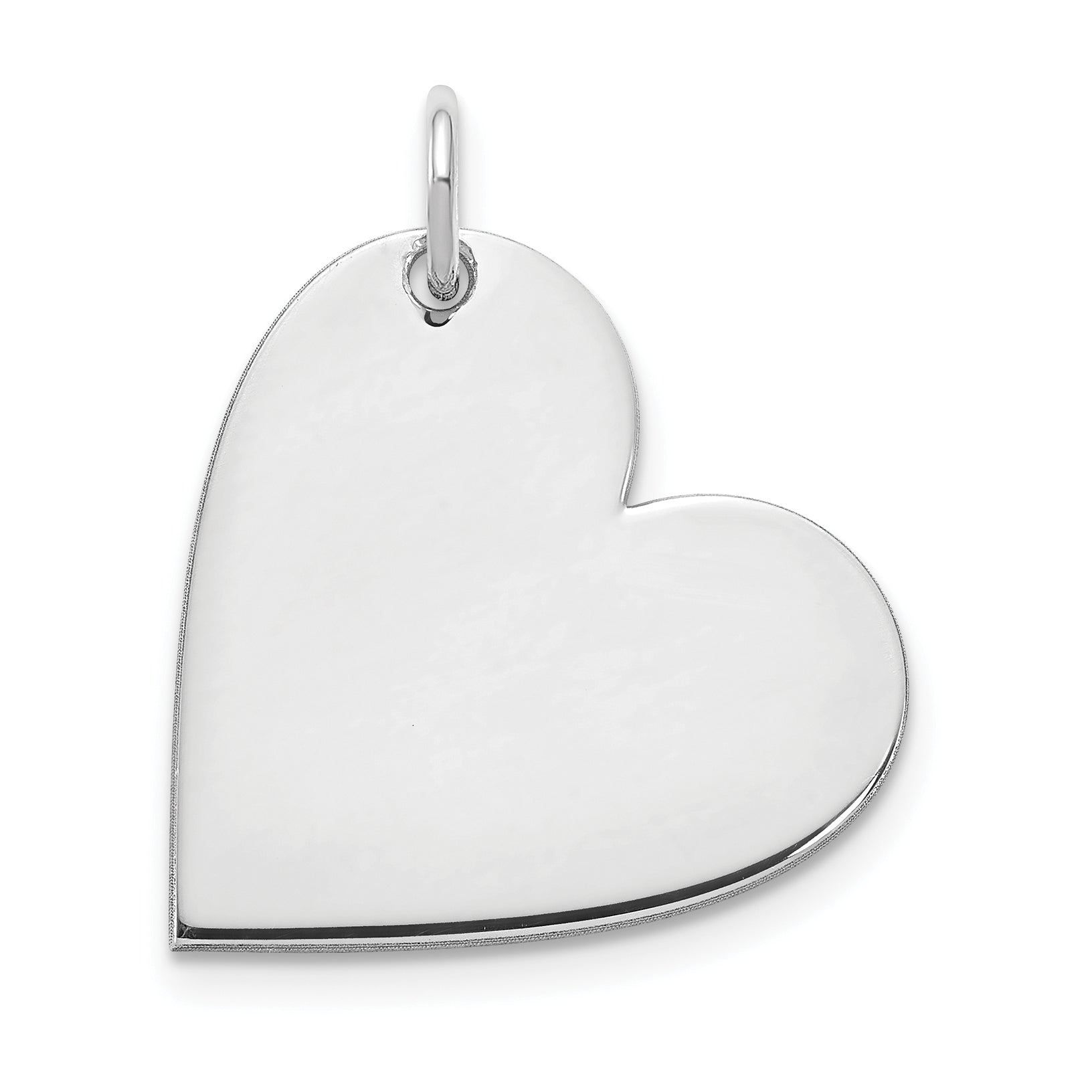 Sterling Silver Silver/Rhodium Plated Blank Heart Charm