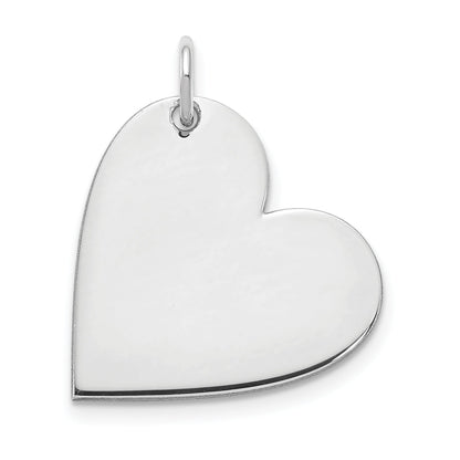 Sterling Silver Silver/Rhodium Plated Blank Heart Charm