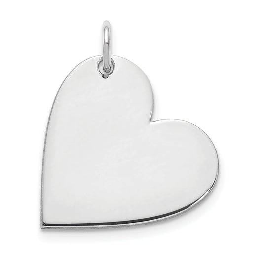 Sterling Silver Silver/Rhodium Plated Blank Heart Charm