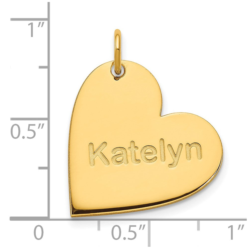 14K Yellow Gold Heart With Name Charm
