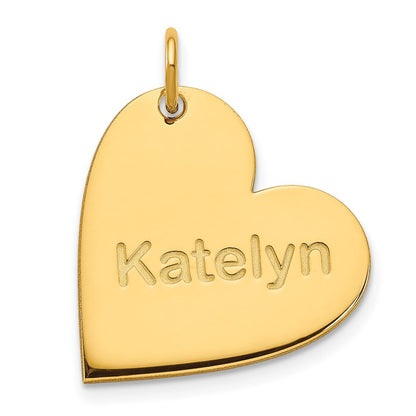 14K Yellow Gold Heart With Name Charm