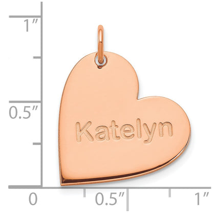 14K Rose Gold Heart With Name Charm