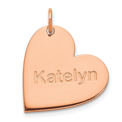 14K Rose Gold Heart With Name Charm