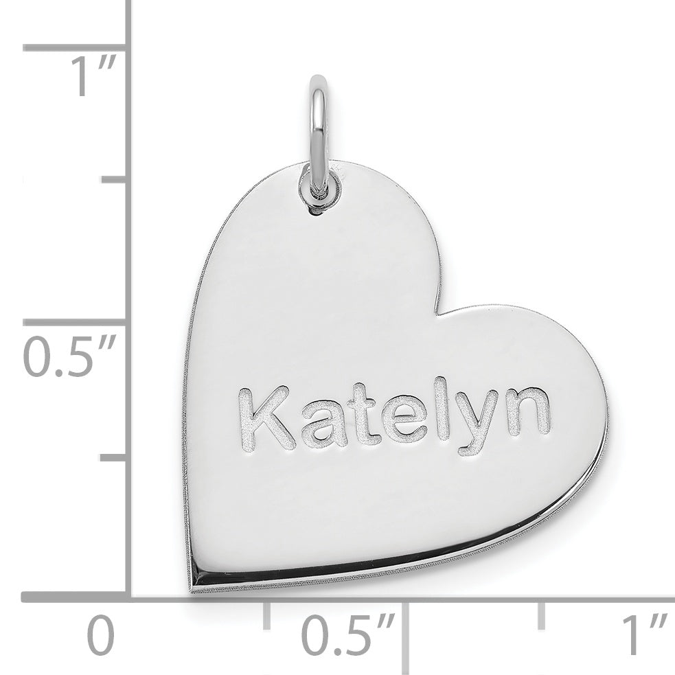 14K White Gold Heart With Name Charm