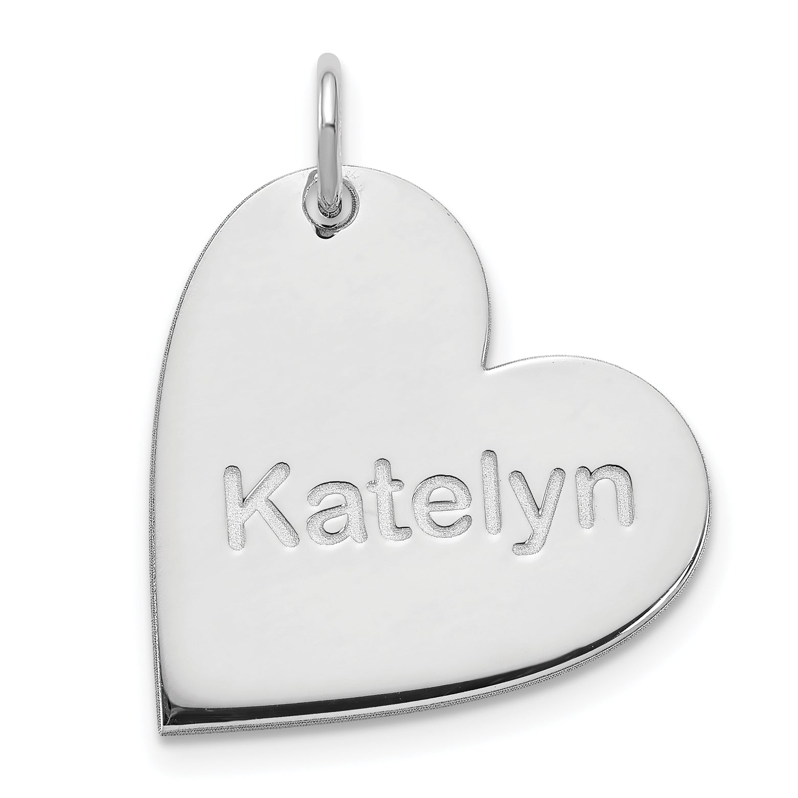 14K White Gold Heart With Name Charm