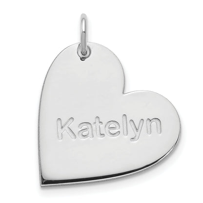 14K White Gold Heart With Name Charm