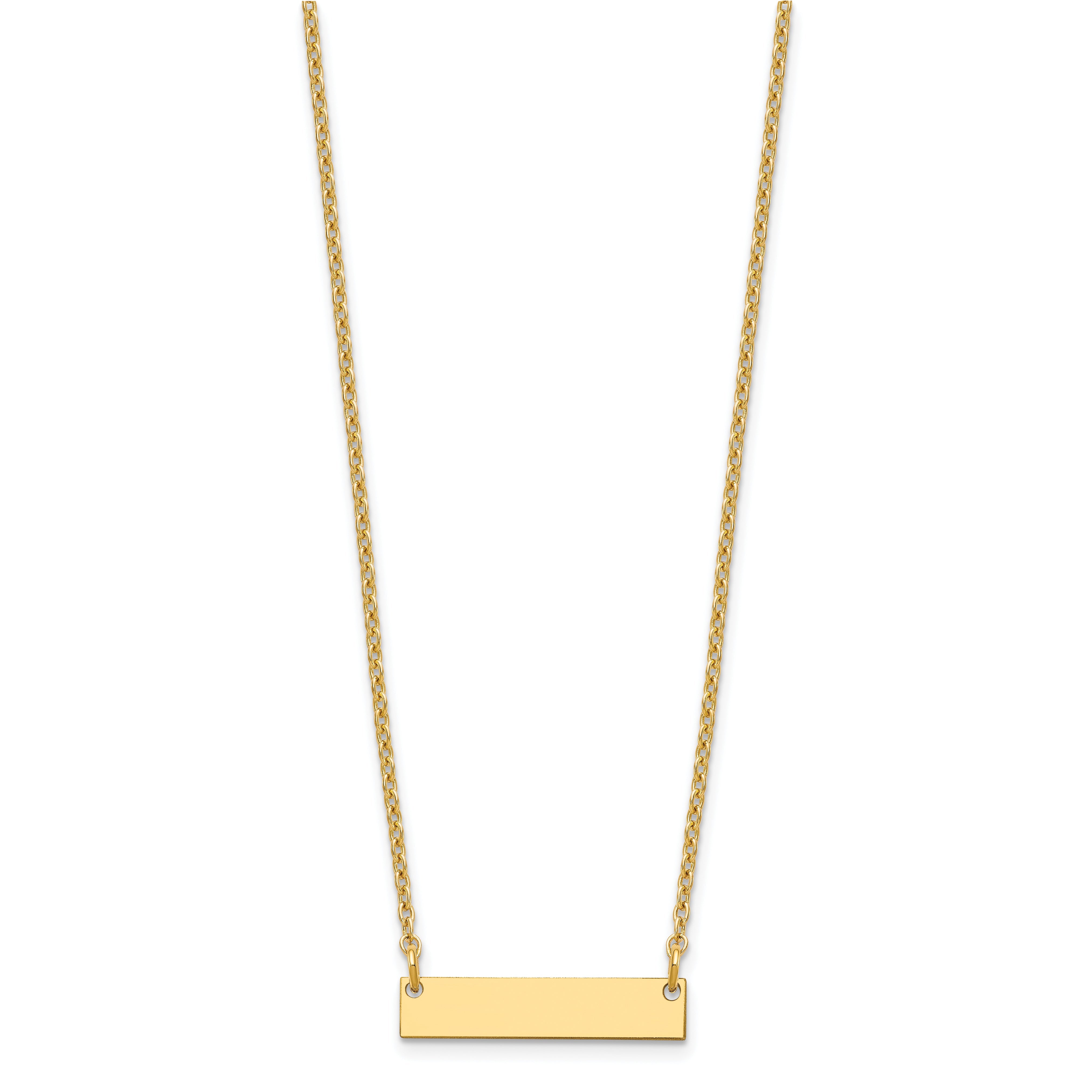 Gold Plated Sterling Silver/Gold Small Blank Bar Necklace