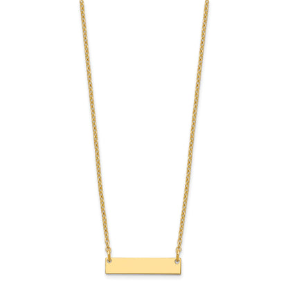 Gold Plated Sterling Silver/Gold Small Blank Bar Necklace