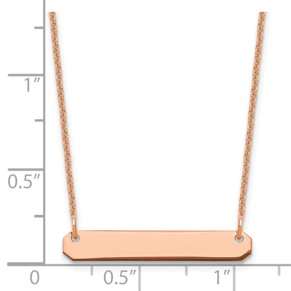 14K Rose Gold Small Blank Bar Necklace