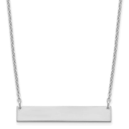 Sterling Silver Silver/Rhodium Plated Medium Blank Bar Necklace